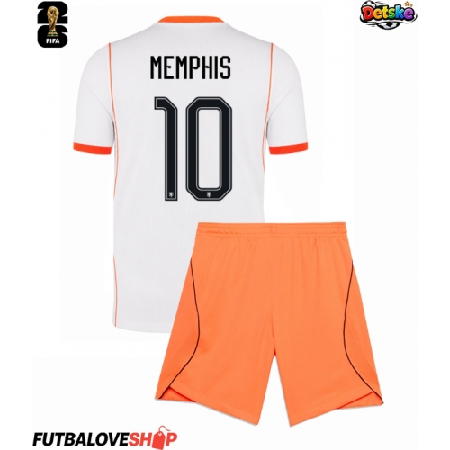 Dres Holandsko Memphis Depay #10 Preč pre deti MS 2026 Krátky Rukáv (+ trenírky)